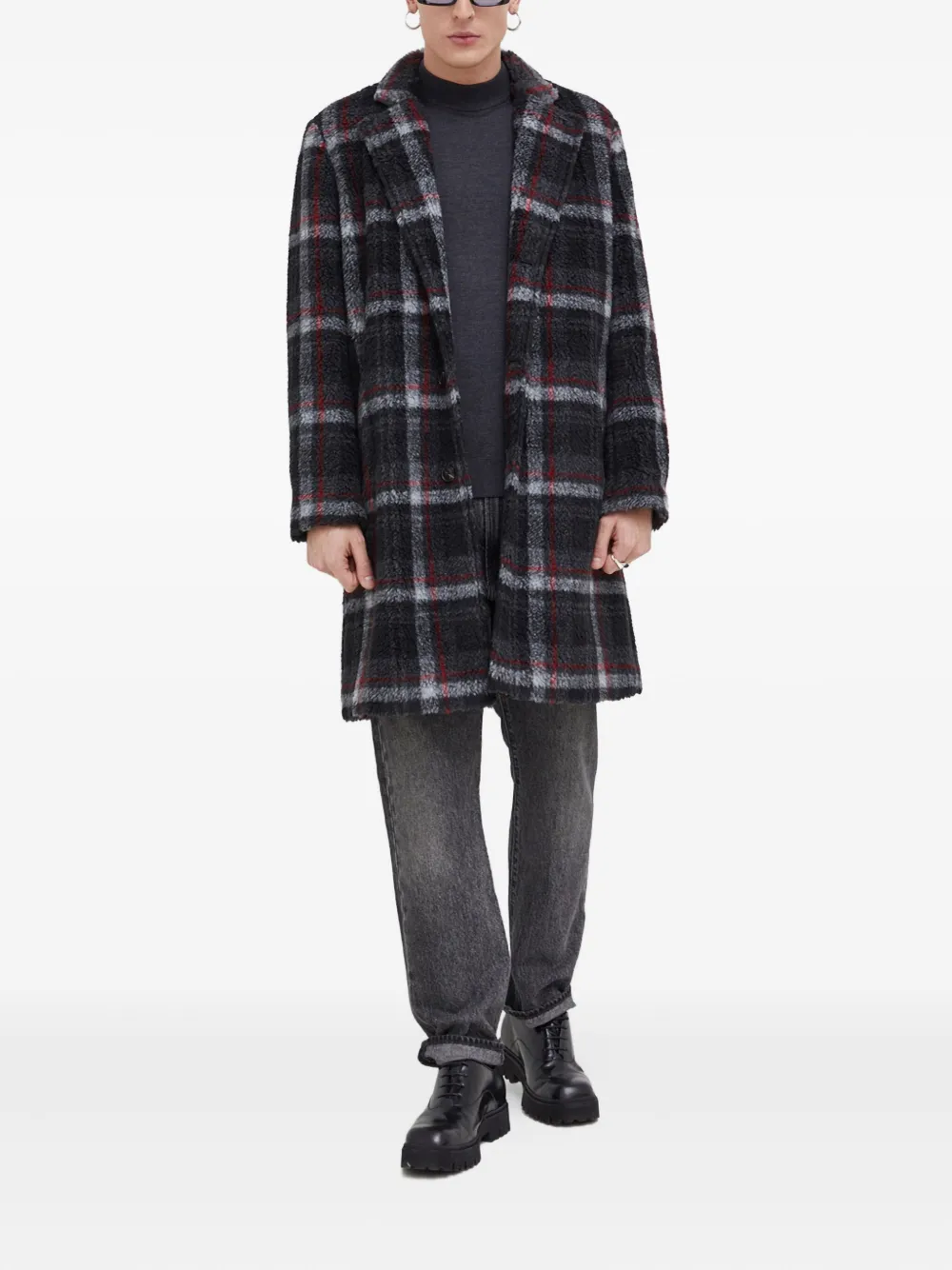 HUGO checked buttoned coat | Single Breasted Coats | Image 2