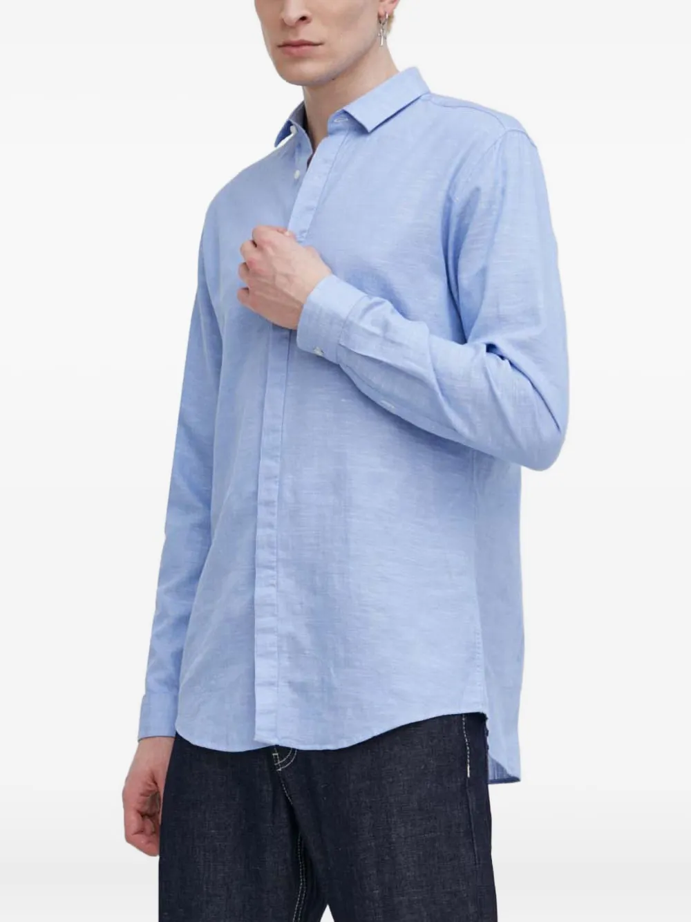 HUGO Overhemd met knopen Blauw