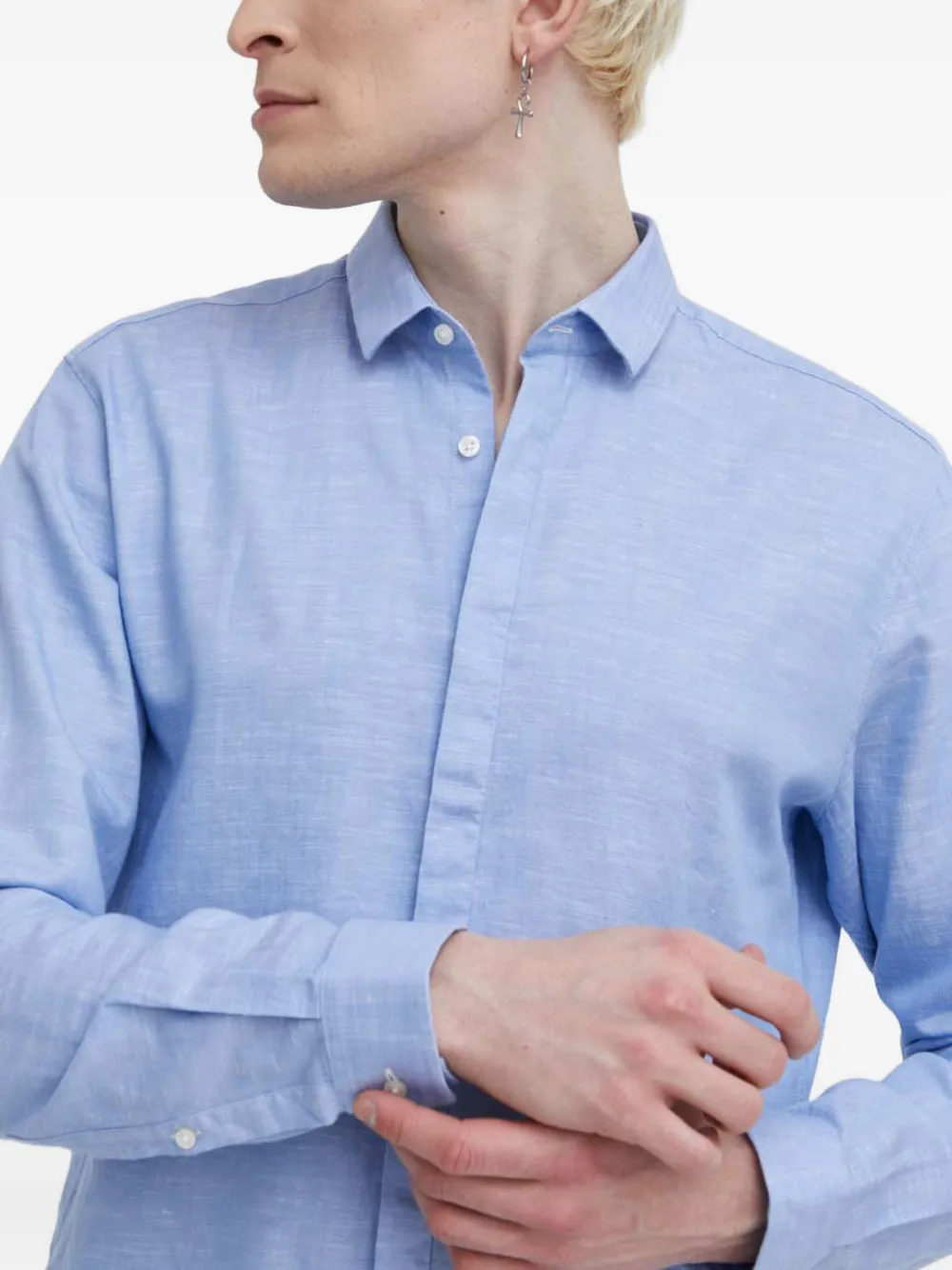 HUGO Overhemd met knopen Blauw