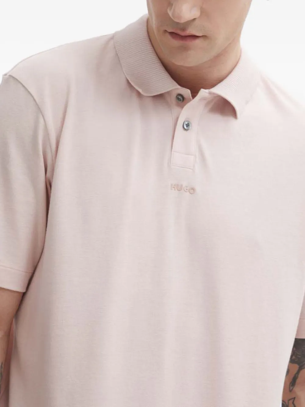 HUGO Poloshirt met knopen Roze