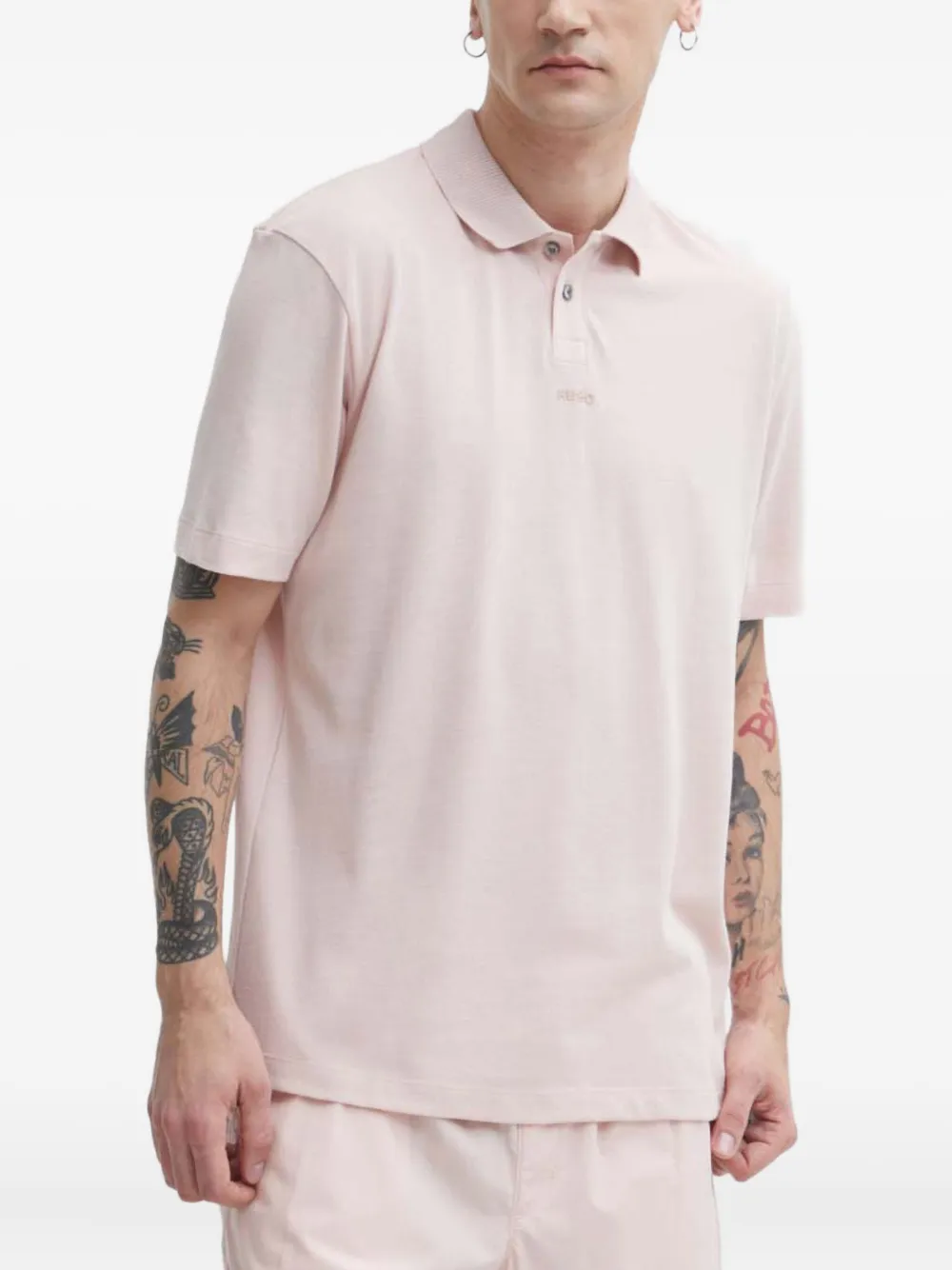 HUGO Poloshirt met knopen Roze