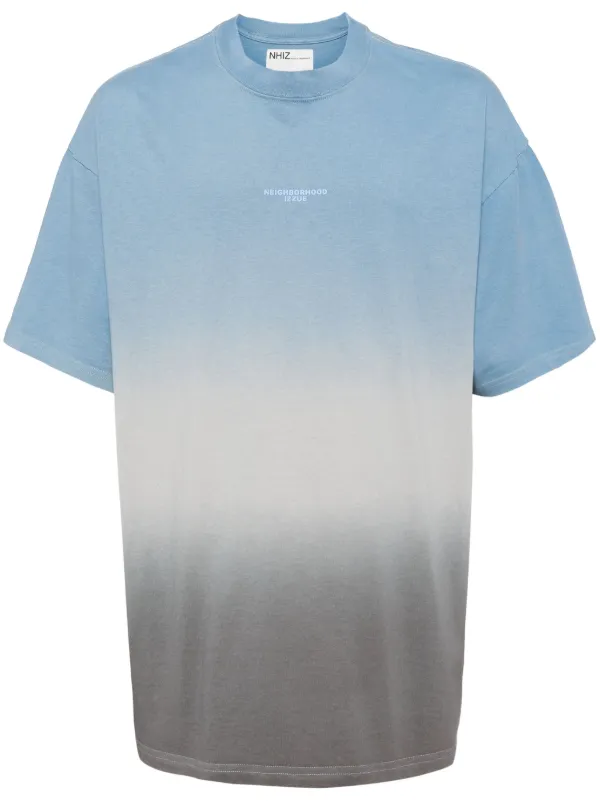 Blue And White Gradient T Shirt Blue Gradient T-shirt