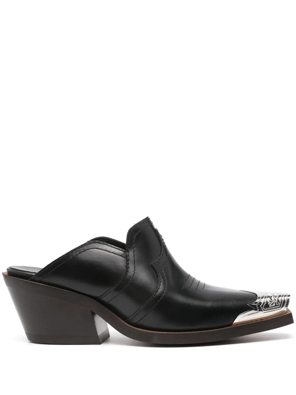 Shop Dorothee Schumacher Western Coolness 50mm Mules In Black