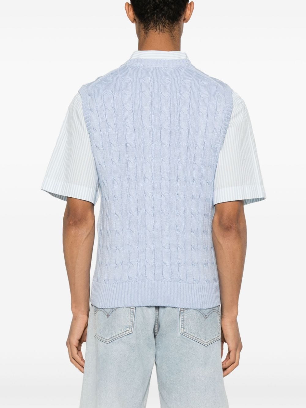 Shop Polo Ralph Lauren Cable-knit Vest In Blue