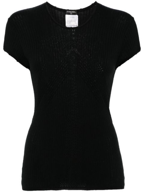 CHANEL 2004 CC pointelle-knit top Women