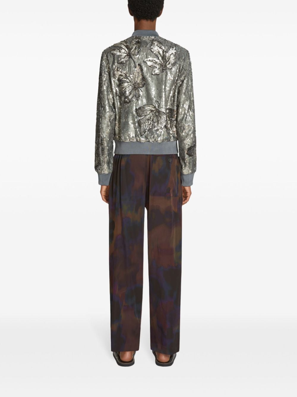 Shop Dries Van Noten Overdyed Loose-fit Trousers In Red