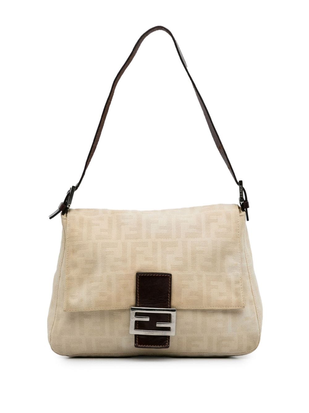 Pre-owned Fendi 2000-2010 Zucca Mamma Forever Shoulder Bag In Brown