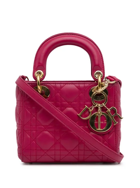 Christian Dior Pre-Owned شنطة 'كاناج ليدي ديور' جلد حمل صغيرة بحمالة كتف 2014
