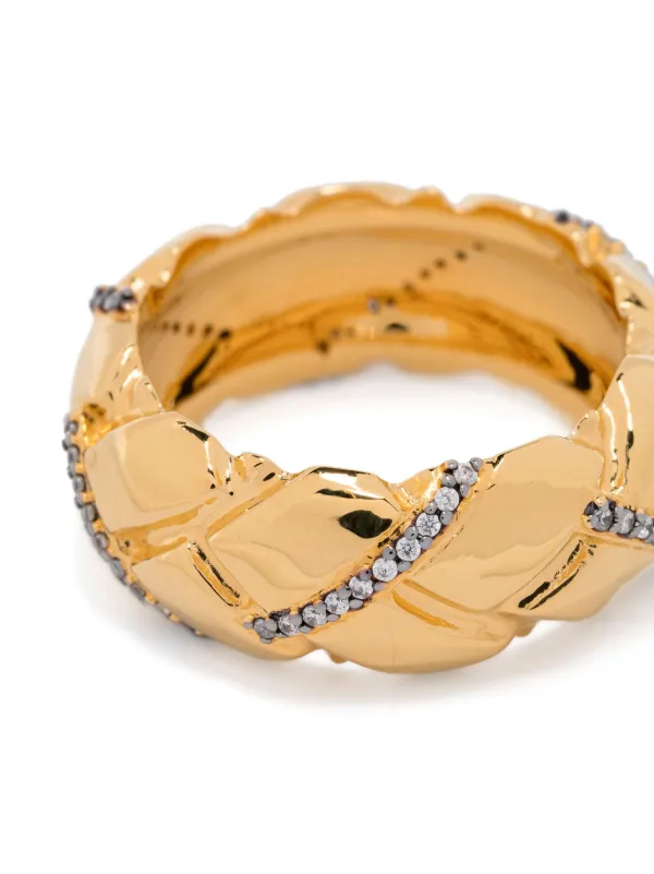 【MISSOMA】ルーシーウィリアムズ  パヴェワッフルリング Lucy Williams Chunky Pavé Waffle Ring | 18ct Gold Plated