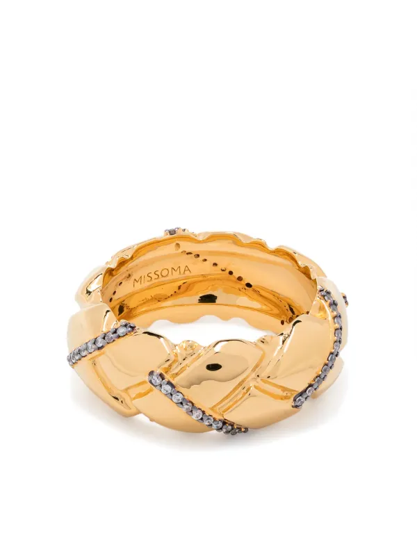 【MISSOMA】ルーシーウィリアムズ  パヴェワッフルリング MISSOMA Lucy Williams x Missoma - Waffle Ring in 18ct Gold