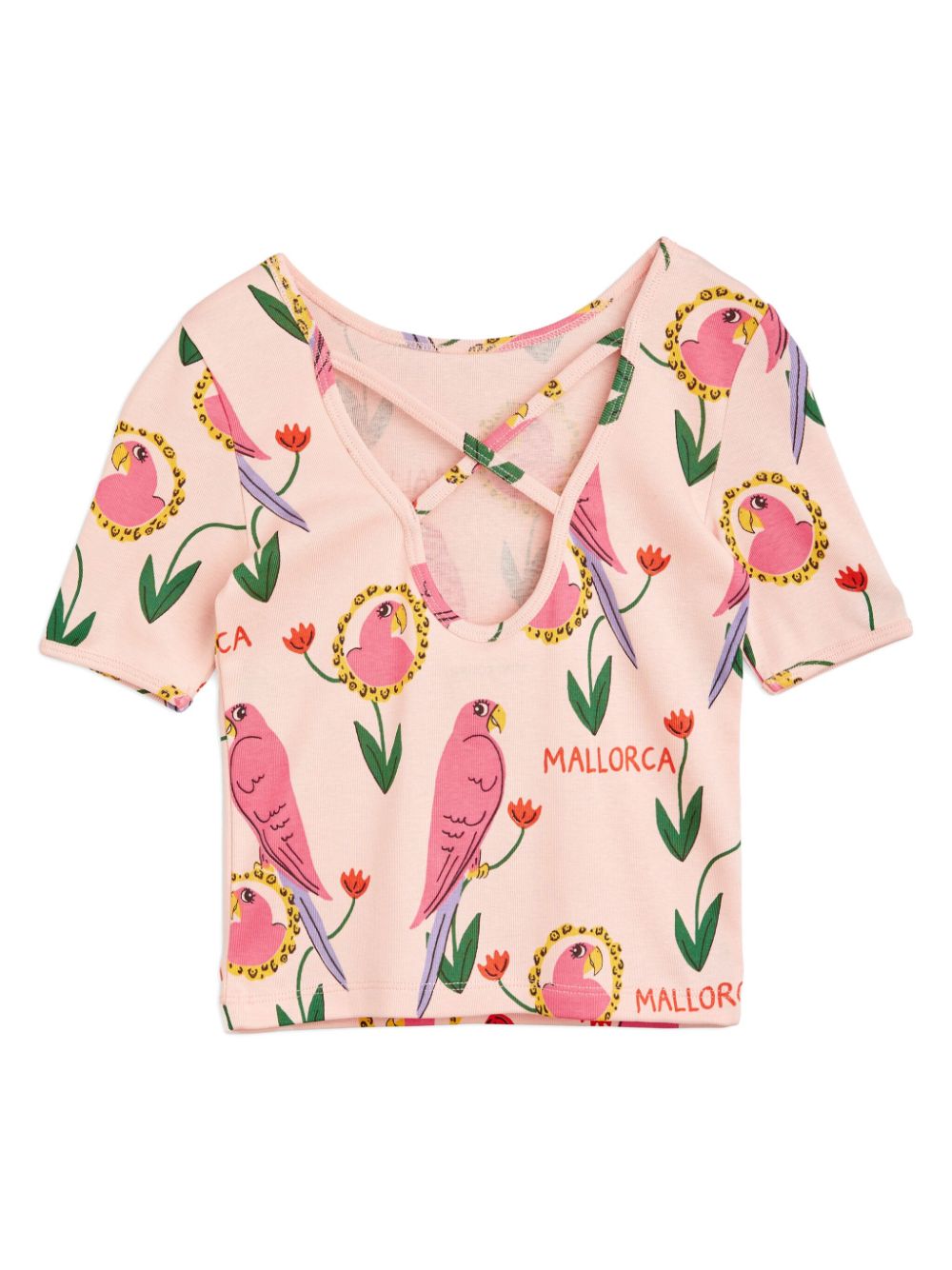 Mini Rodini Katoenen T-shirt met abstract patroon Roze