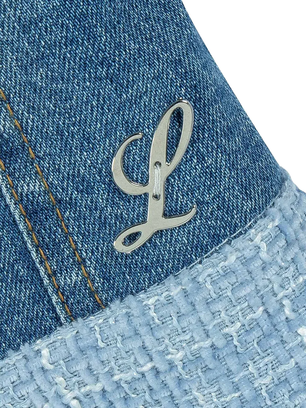 Lapin House Tweed spijkerjack met franje Blauw