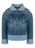 Lapin House fringed tweed denim jacket - Blue