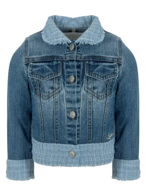Lapin House fringed tweed denim jacket