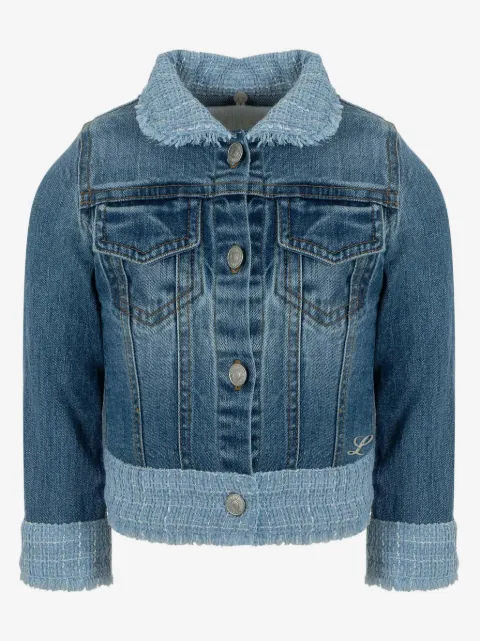 Lapin House fringed tweed denim jacket