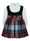 Lapin House plaid-check bow-detailed dress - Black