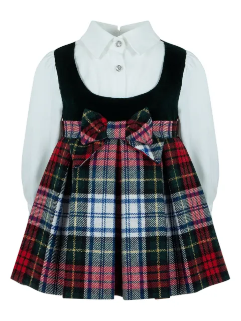 Lapin House plaid-check bow-detailed dress