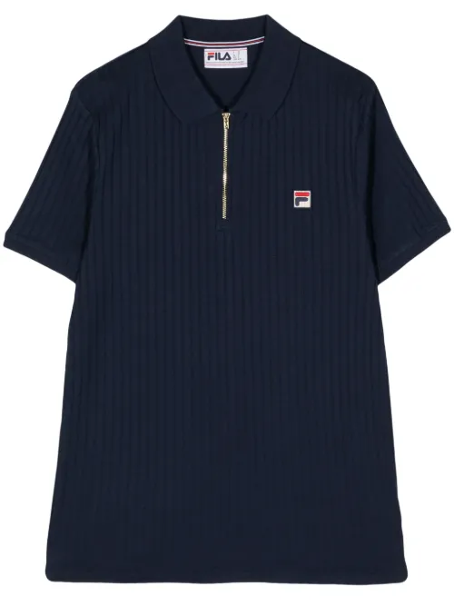 Fila polo nervuré en coton - Bleu - Fila - Modalova