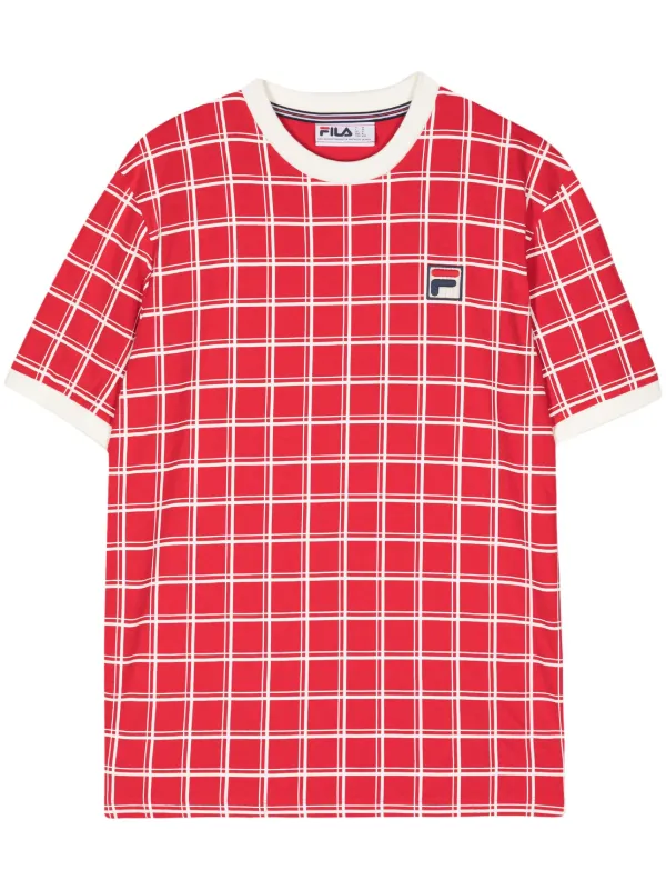 Fila Freddie Checked T shirt Red FARFETCH IE