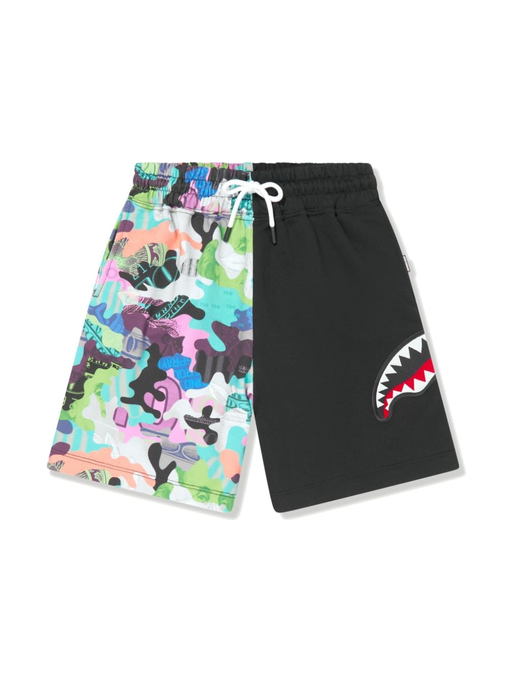 Sprayground Kid Kids' Signature Shark-teeth Print Shorts In Multi