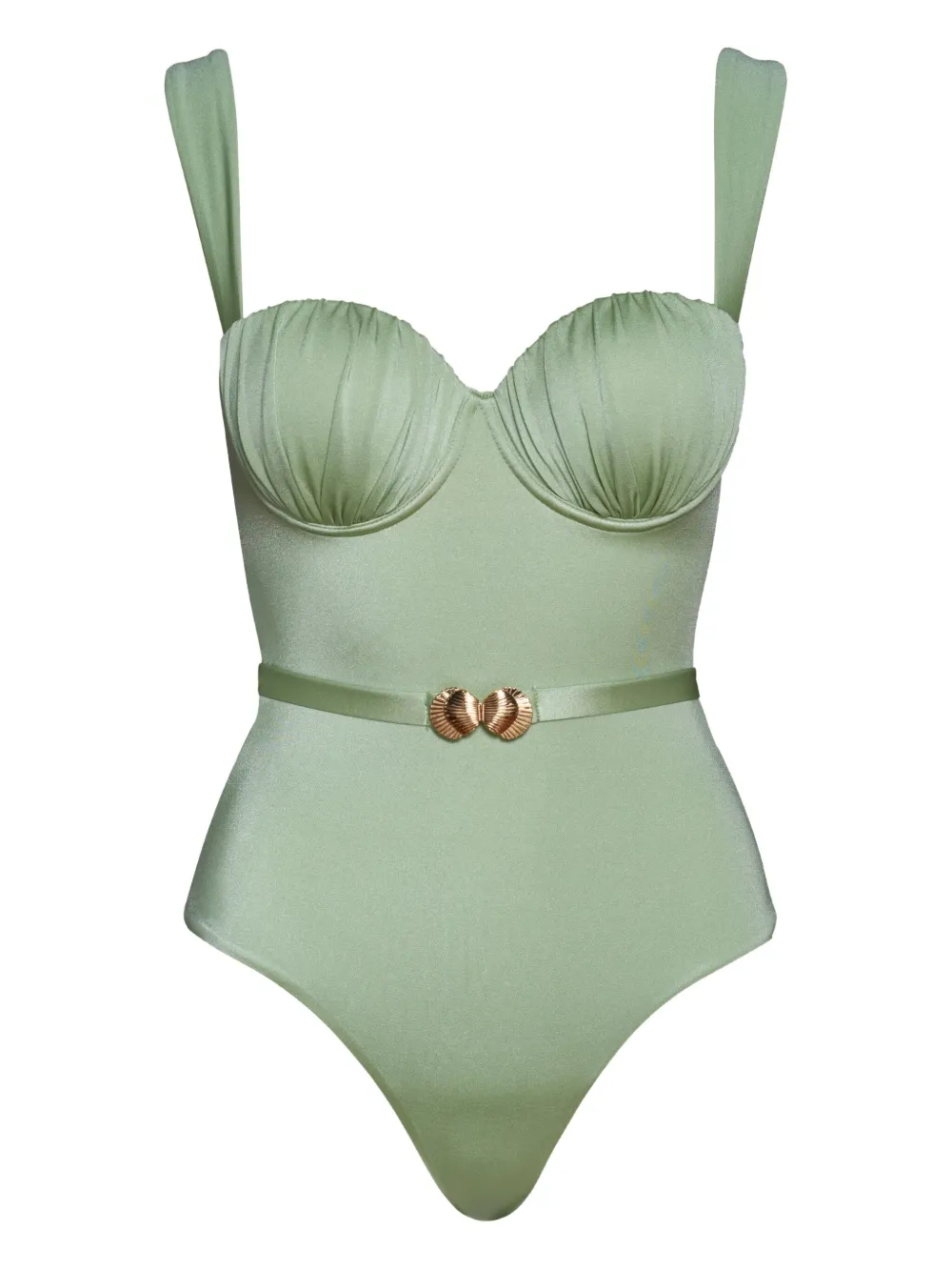 Noire Swimwear バルコネット ワンピース水着 - グリーン Noire Swimwear バルコネット ワンピース水着 - グリーン