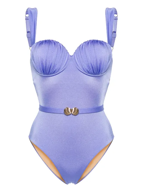 Noire Swimwear belted ruched balconette swimsuit