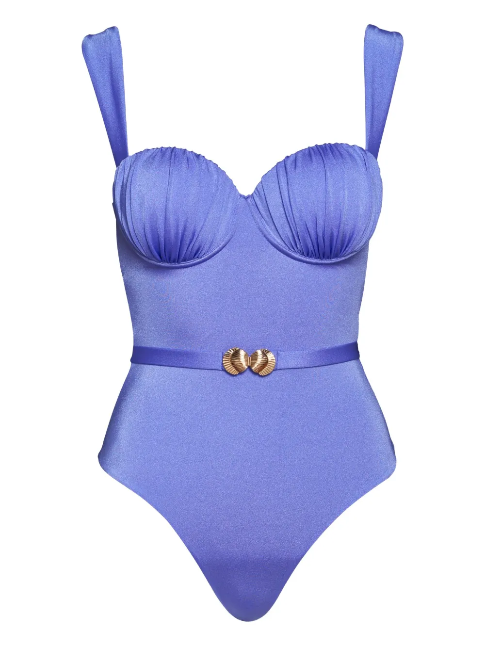 Noire Swimwear ベルテッド ワンピース水着 - パープル Noire Swimwear ベルテッド ワンピース水着 - パープル