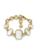 Goossens 24kt gold plated stone chain bracelet