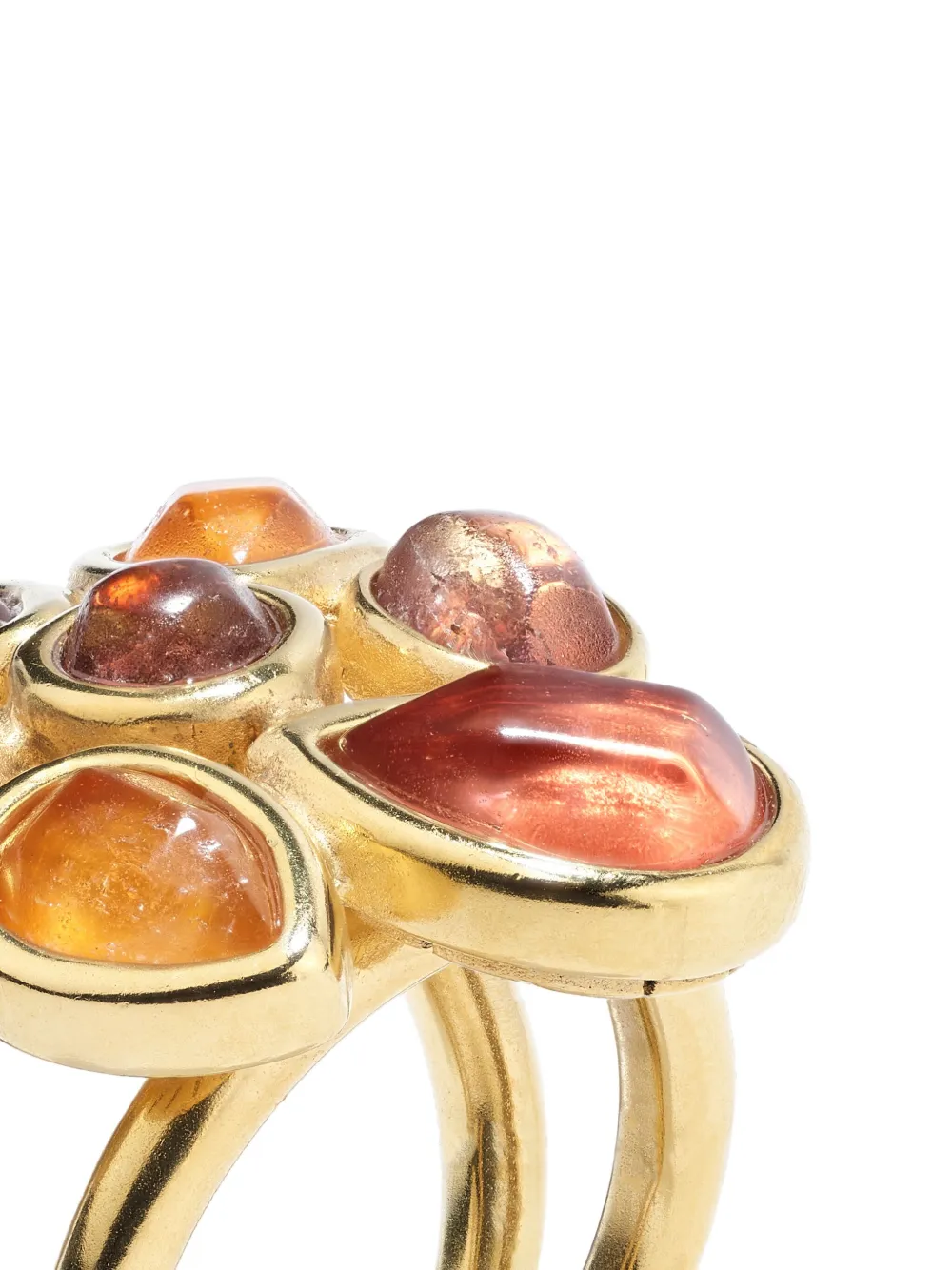 Goossens Mini Cabochons Flower vergulde ring - Goud