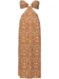 Johanna Ortiz Jungle Geometry strapless maxi dress - Brown