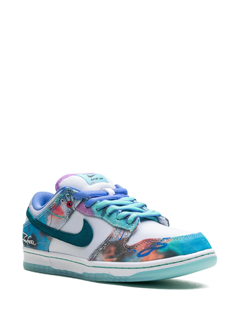 Shop Nike X Futura Laboratories Sb Dunk Low "bleached Aqua" Sneakers In Blau