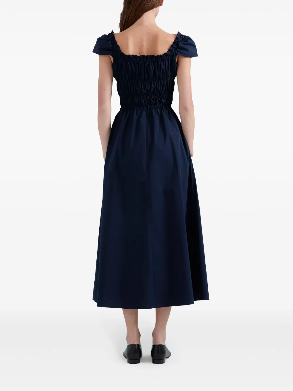 Shop Altuzarra Lily Cotton Midi Dress In Blue