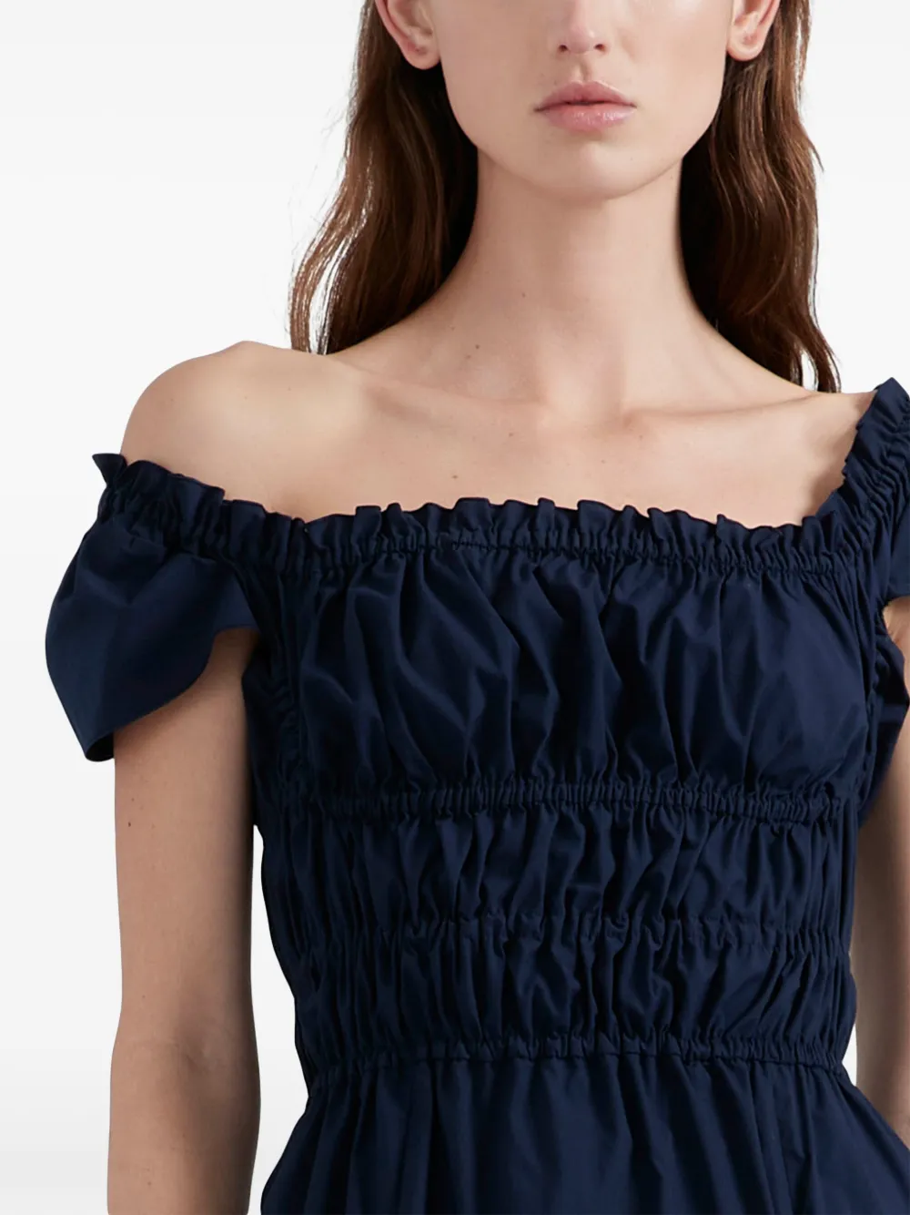 Shop Altuzarra Lily Cotton Midi Dress In Blue