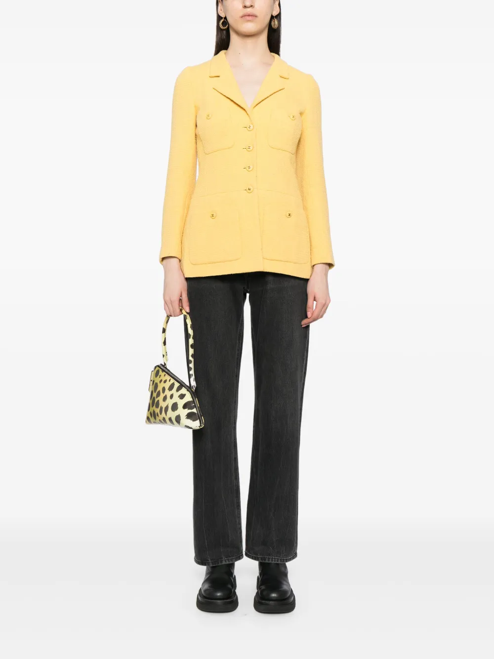 CHANEL Pre-Owned 1995 blazer met CC-zakken - Geel