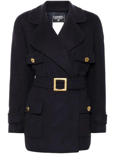 CHANEL Pre-Owned 1994 belted cashmere jacket