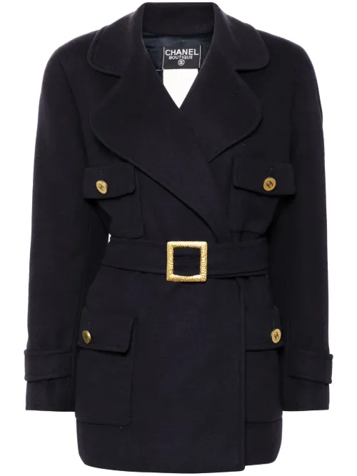 Veste ceinturée en cachemire (1994) - CHANEL Pre-Owned - Modalova