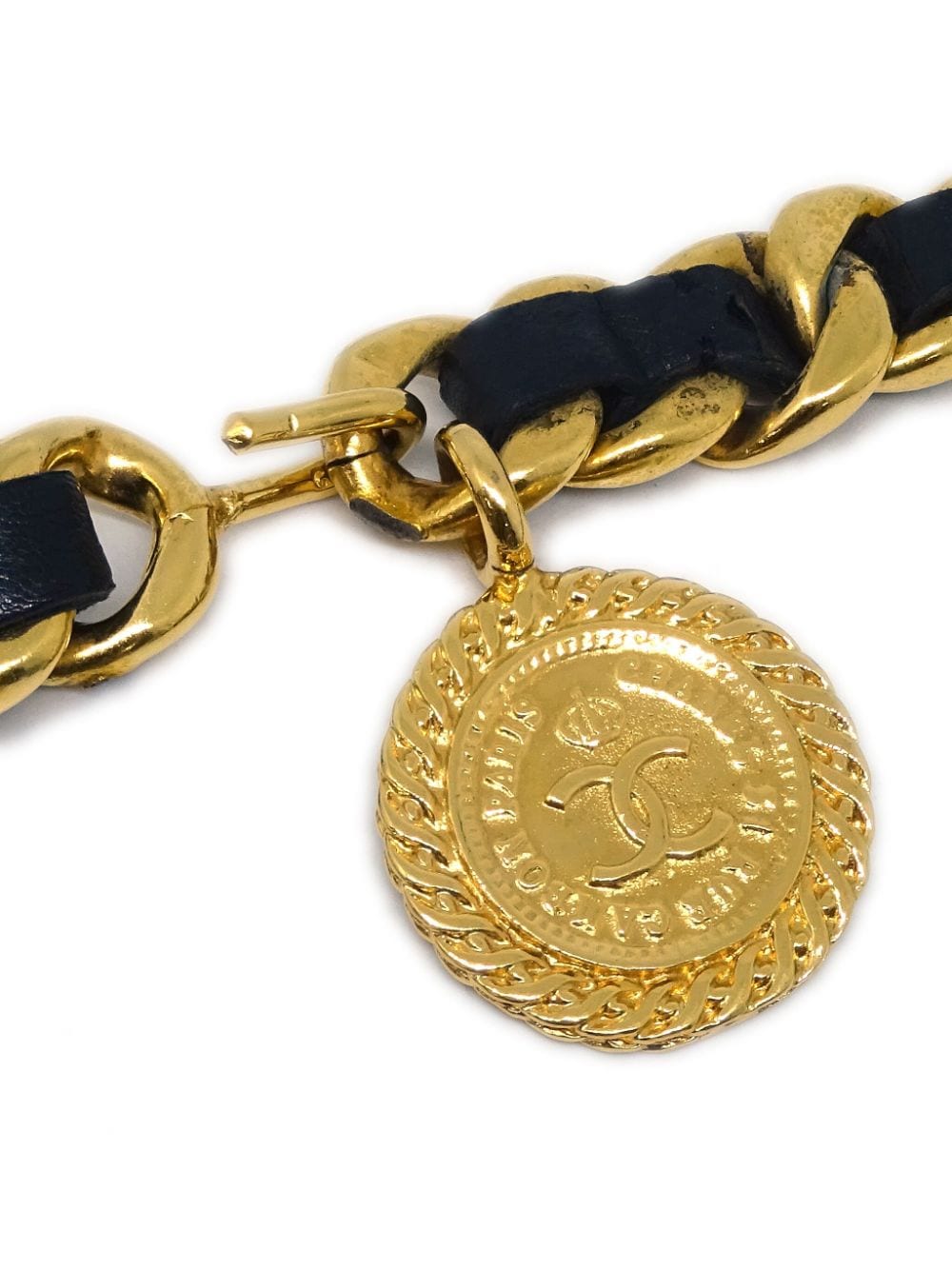 CHANEL Pre-Owned 1990-2000s Medallion riem met ketting - Goud