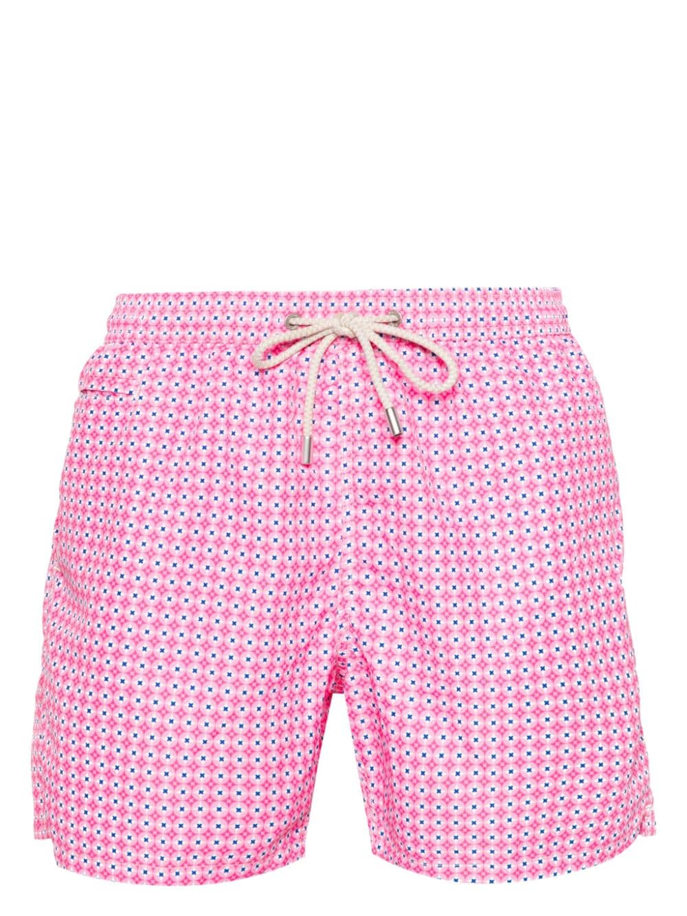 Mc2 Saint Barth Geometric-print Swim Shorts In Pink