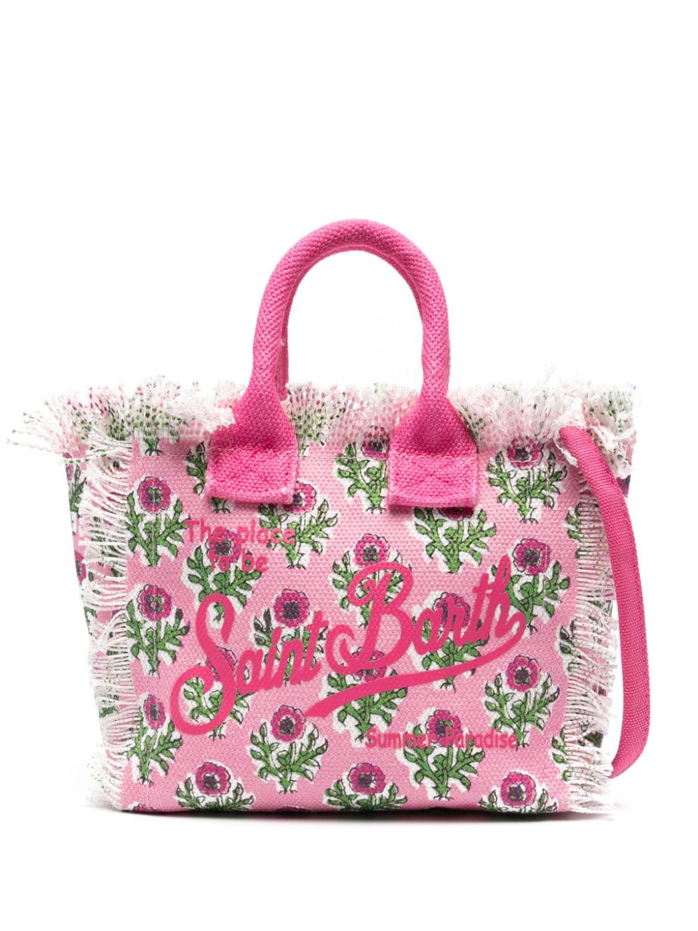 Mc2 Saint Barth Mini Vanity Floral Beach Bag In Pink