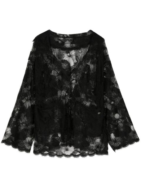 CHANEL 2000 floral-lace cotton blouse Women