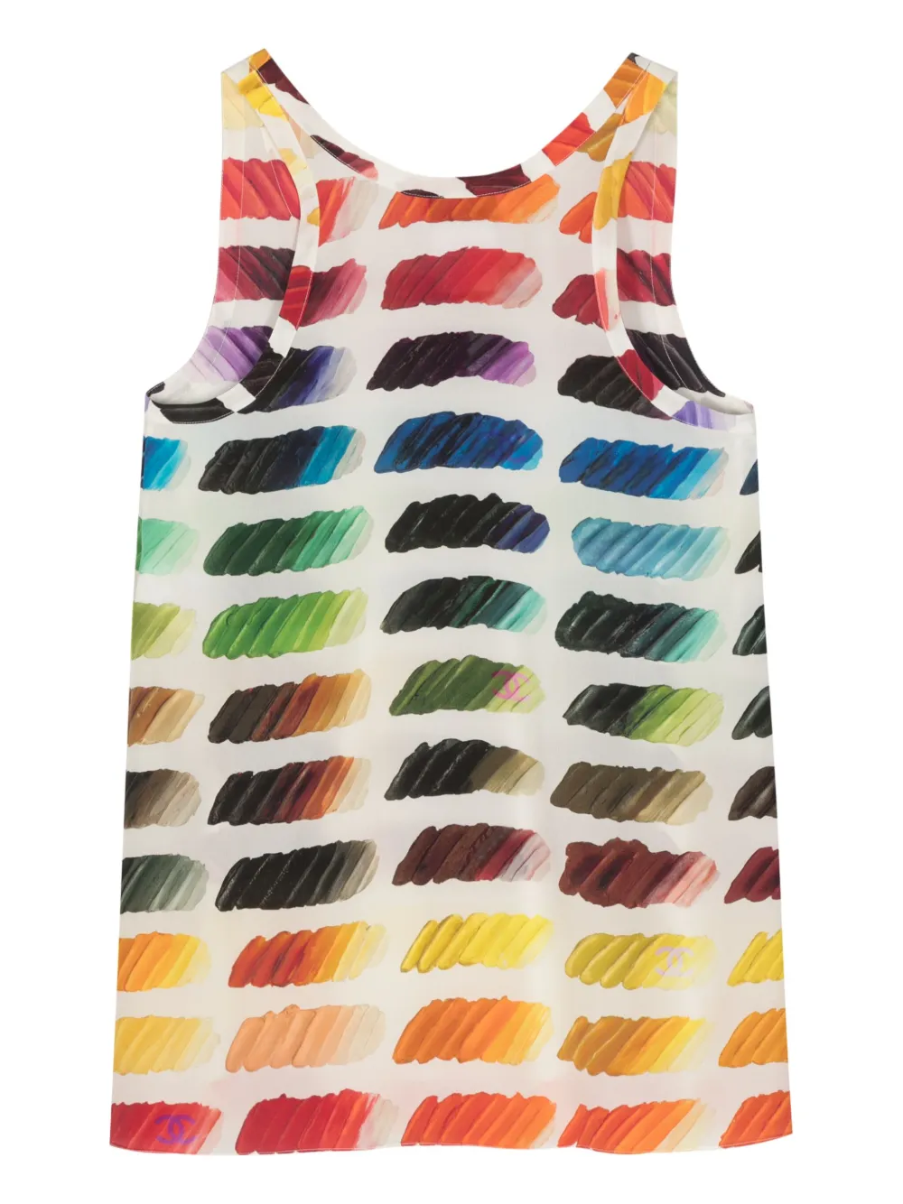 CHANEL Pre-Owned 2000 Colorama-print tank top - Wit