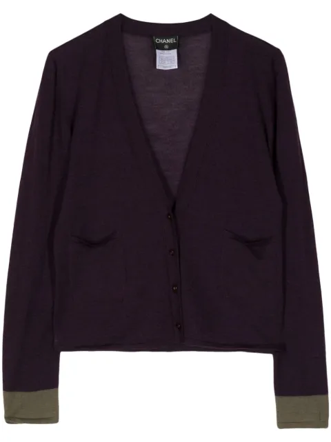 CHANEL Pre-Owned 1999 contrast-trim cardigan