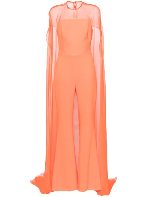 Isabel Sanchis cape-overlay silk jumpsuit