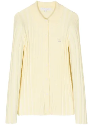 MAISON KITSUNÉ イエロー カーディガン XS Maison Kitsuné Baby Fox カーディガン | イエロー | FARFETCH JP