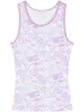 Maison Kitsuné logo-print cotton tank top - Purple
