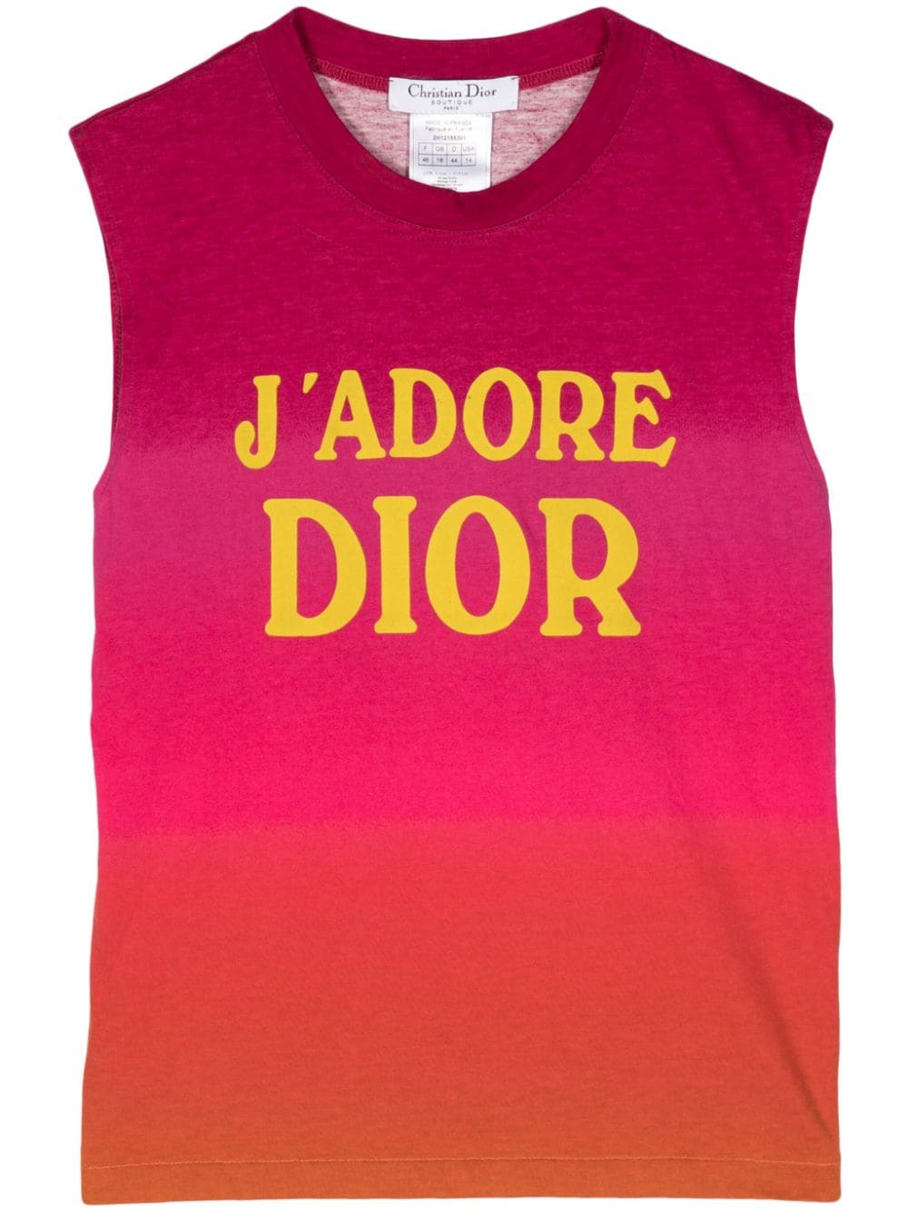 Pre-owned Dior J'adore  Cotton Tank Top In Red