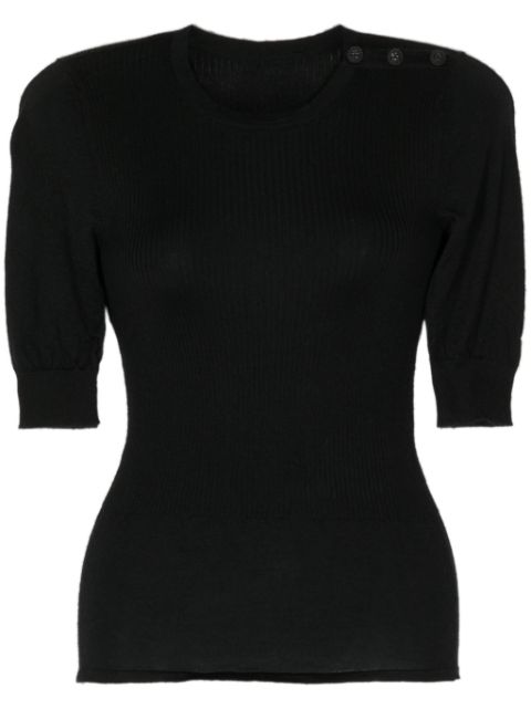 HOT SALE CHANEL 2000s buttoned cashmere knitted top Women