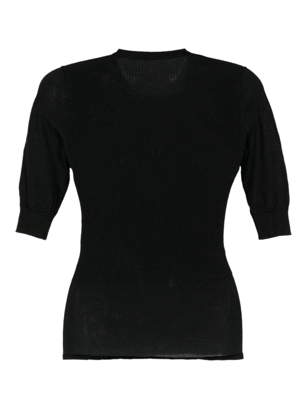 Pre-owned Chanel 搭扣羊绒针织上衣（2000年代典藏款） In Black