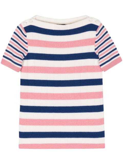 HOT SALE CHANEL striped cashmere top Women