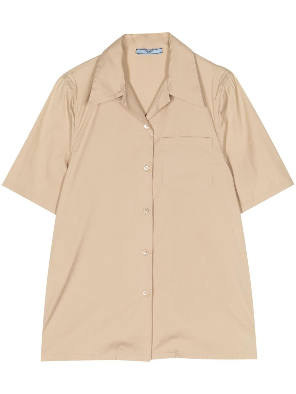 short-sleeved cotton-blend shirt